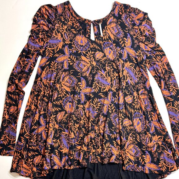 Free People Hello Lover Floral Tunic Dress Mutton Sleeve Oversized Castlecore - Picture 2 of 13